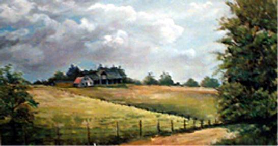 farm Dad gave me this one of a commissioned painting of a family's farm in Colorado after he learned that he'd viewed the color slide of it backwards!