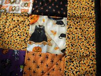 Mathilda's halloween quilt detail  Halloween theme tablerunner for our daughter Mathlida, detail. (2012)