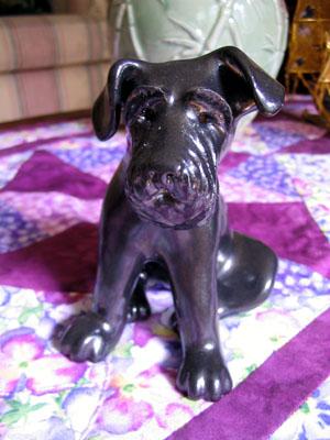 black_mini_schnauz_front Mathilda made us this ceramic statuette of Lyla.