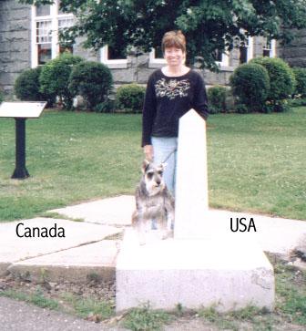 derbyline Ruth and Ranger on a visit to Canada. This is Derby Line VT and Rock Island, PQ/Canada.