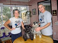 us_dogs_t-shirts Us with Lyla and Ranger. We're wearing shirts that Mathilda silk-screened for us.