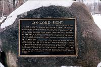 01-Patriot's_Day Forewarned by Paul Revere, American militiamen fought 800 British troops on April 19th, 1775. The battle broke out at Concord. Seventy- three British soldiers were killed and over 200 were wounded. The Americans lost 49 soldiers and suffered 39 wounded. This marked the beginning to Revolutionary War. 

By the rude bridge that arched the flood,
Their  flag to April's breeze unfurled,
Here once the embattled farmers stood
And fired the shot heard round the world.
      -- from 