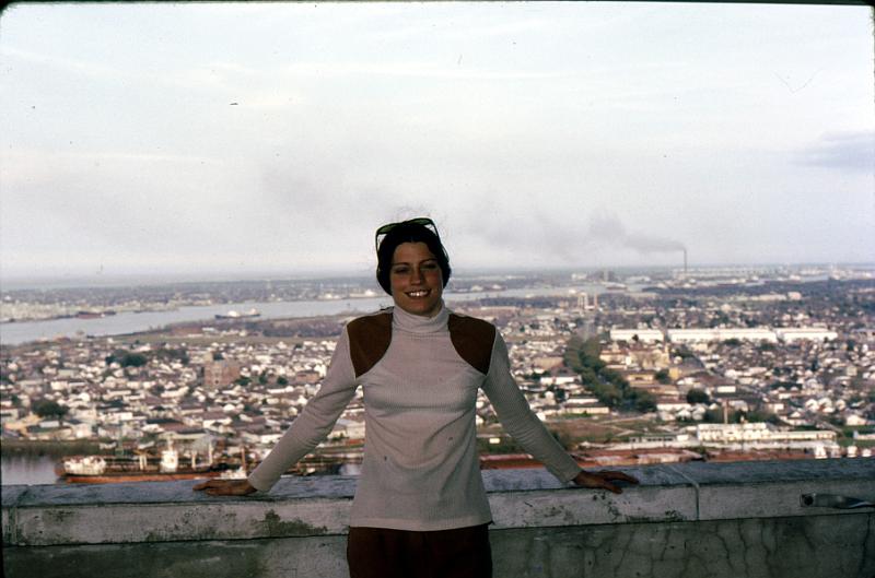 river_Ruth-47 Here's Ruth at the top of the Mart.  We had lunch in its rotating restaurant.