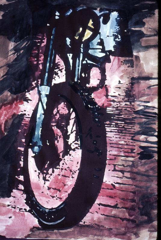 Leiden_Barry_Nord_cycle_poster When I stayed at a commune in Leiden, a friend named Barry Noord made this silk screen poster from a black and white photo that I took.