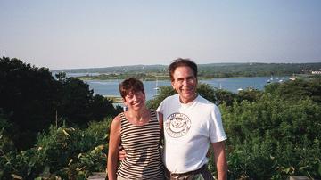 dt-rt-overlook We're at the southern overlook of Menemsha Great Pond, which is on the road from Chilmark to Aquinnah (the Wampanoag Tribe renamed it from Gay Head in a 1998 election; by about 2-vote margin out of about a 300-vote total). The view is to the north, with Menemsha off to the right horizon.