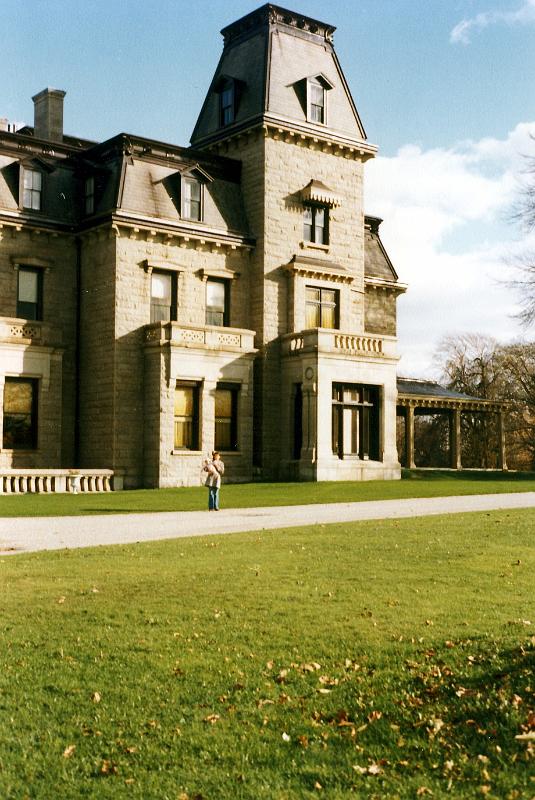 05 Chateau-sur-Mer is the first of the grand Bellevue Avenue mansion of the Gilded Age mansions in Newport, Rhode Island. Chateau-sur-Mer's grand scale and lavish parties ushered in the Gilded Age of Newport, as it was the most palatial residence in Newport until the Vanderbilt houses in the 1890s. It  was was completed in 1852 as an Italianate villa for William Shepard Wetmore, a merchant in the China trade, who was born on January 26, 1801, in St. Albans , Vermont.  (And, it is the only grand mansion that isn't on the waterfront. -DT)