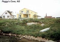 peggys-bb2 We stayed at the Peggy's Cove Bed & Breakfast (yellow building). What a view from our room (upper left)!