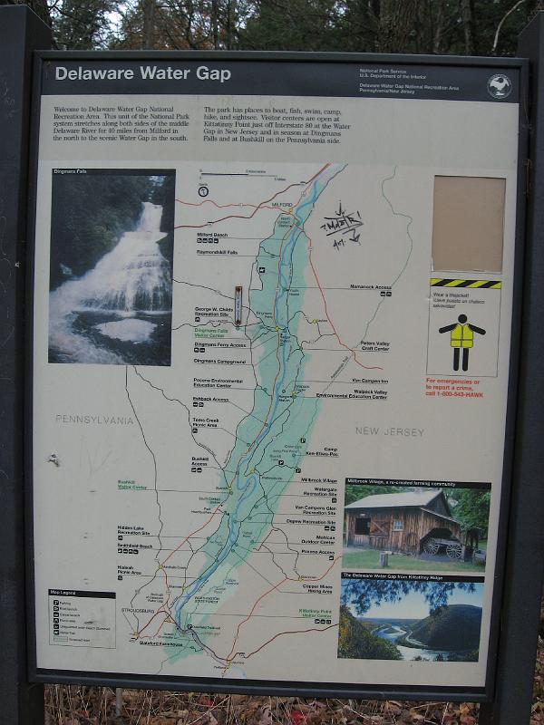 IMG_0696 Delaware Water Gap map. The arrow shows Child's Park's location.