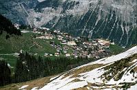 Murren Mürren from our cable car.  Mürren is a pedestrian town, there are no cars there.